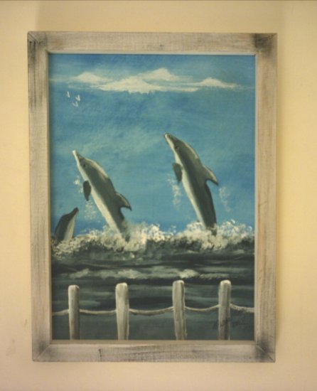 DANCING DOLPHINS ... 9 X 12" ORIGINAL ART
