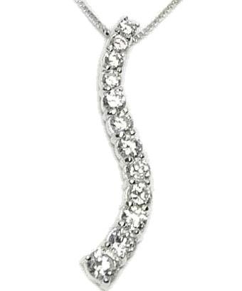Beautiful Symbolic Sterling Silver Cubic Zirconia Journey Necklace.