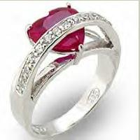 Ruby Heart CZ Ring