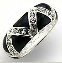 Black & Swarovski Crystal Ring