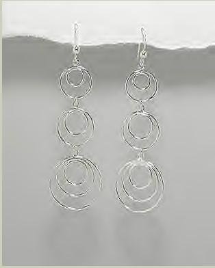 Long Multi-Circle Earrings