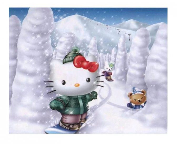 Hello Kitty Snowboarding