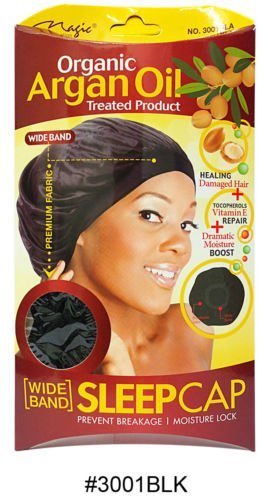 Magic Collection Organic Argan OIl Treated Wide Band Sleep Cap-3001BLA