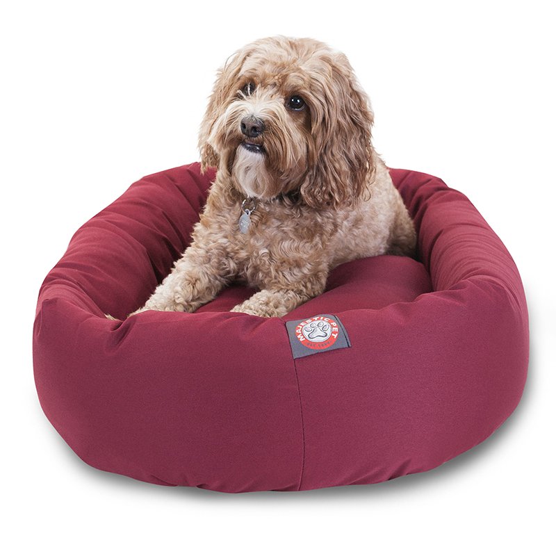 Majestic Pet Products 24-inch Burgundy Bagel Bed