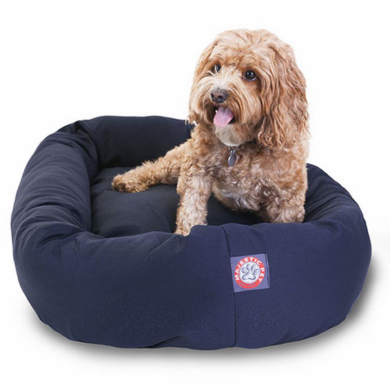 Majestic Pet Products 32-inch Blue Bagel Dog Bed