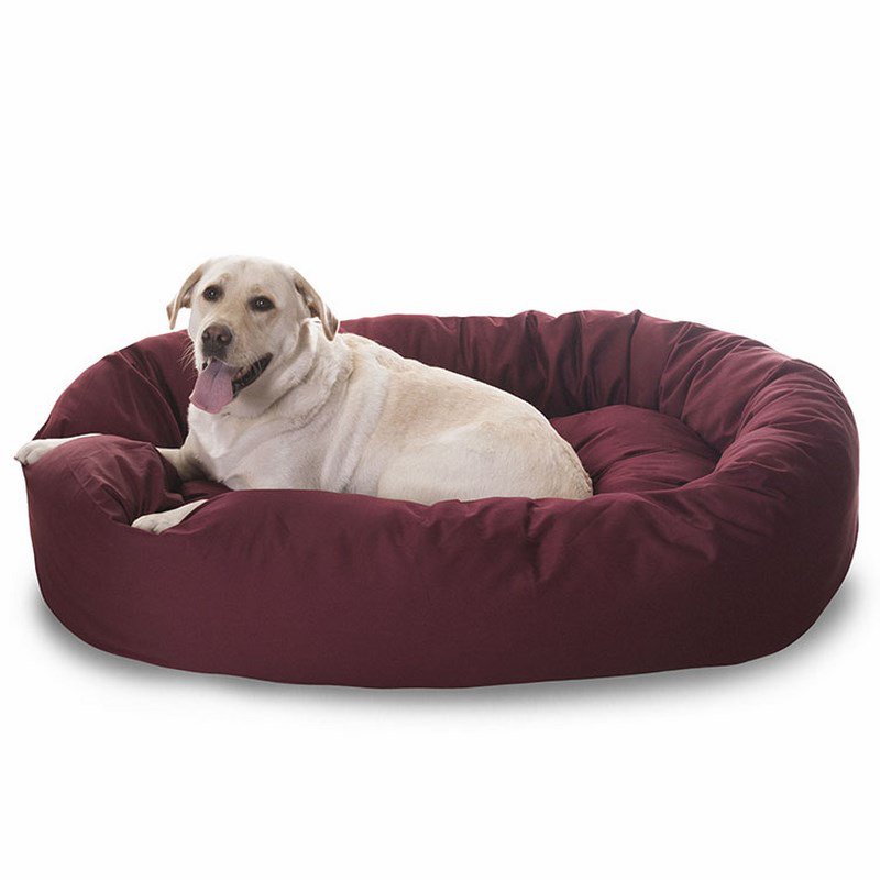 Majestic Pet Products 40-inch Burgundy Bagel Bed