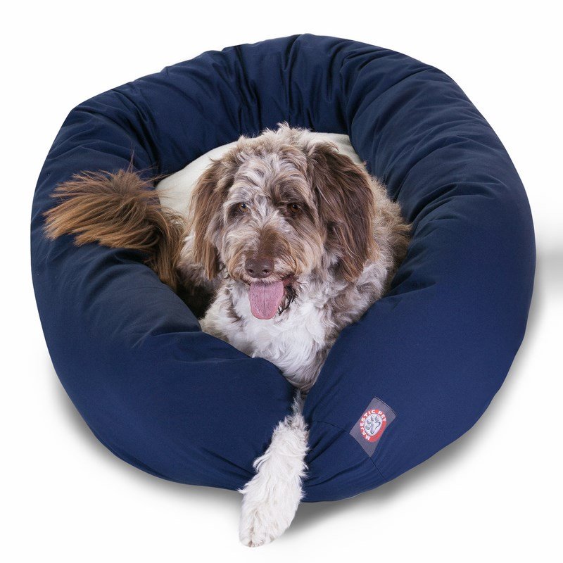 Majestic Pet Products 52-inch Blue & Sherpa Bagel Bed