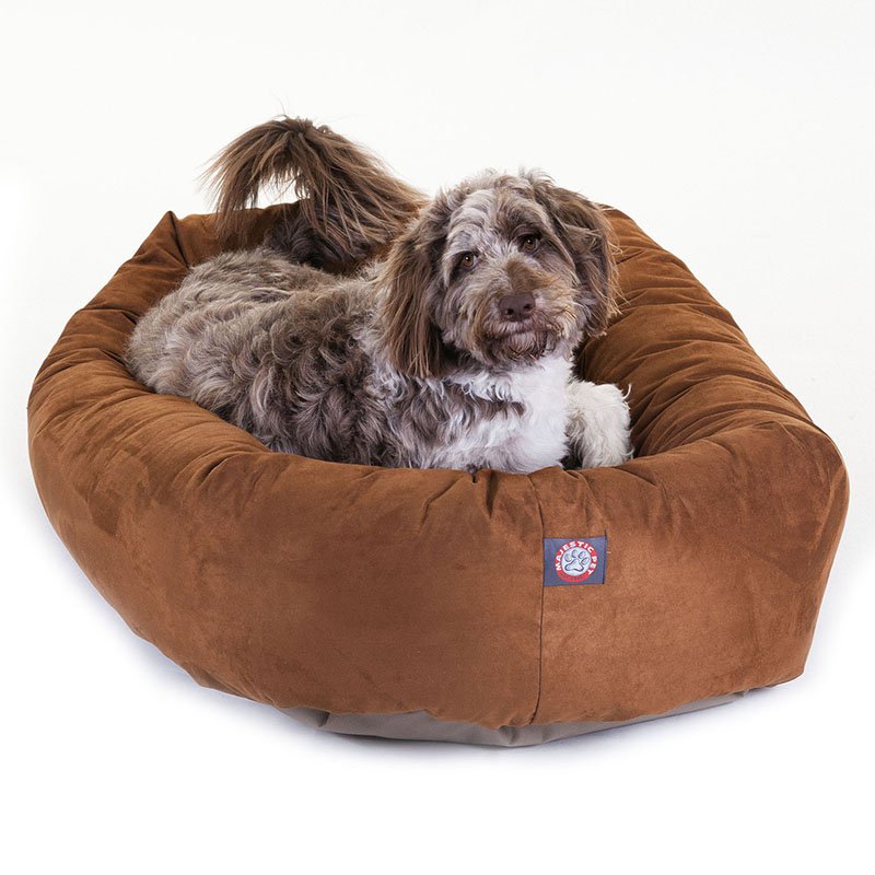 Majestic Pet Products 52-inch Rust Suede Bagel Dog Bed