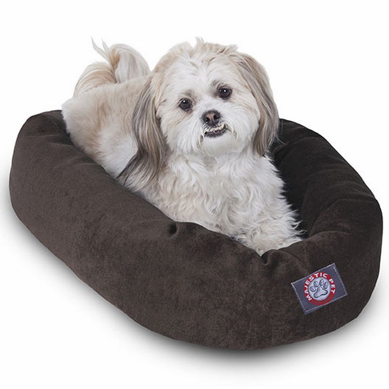 Majestic Pet Products 24-inch Storm Villa Collection Micro-Velvet Bagel Bed