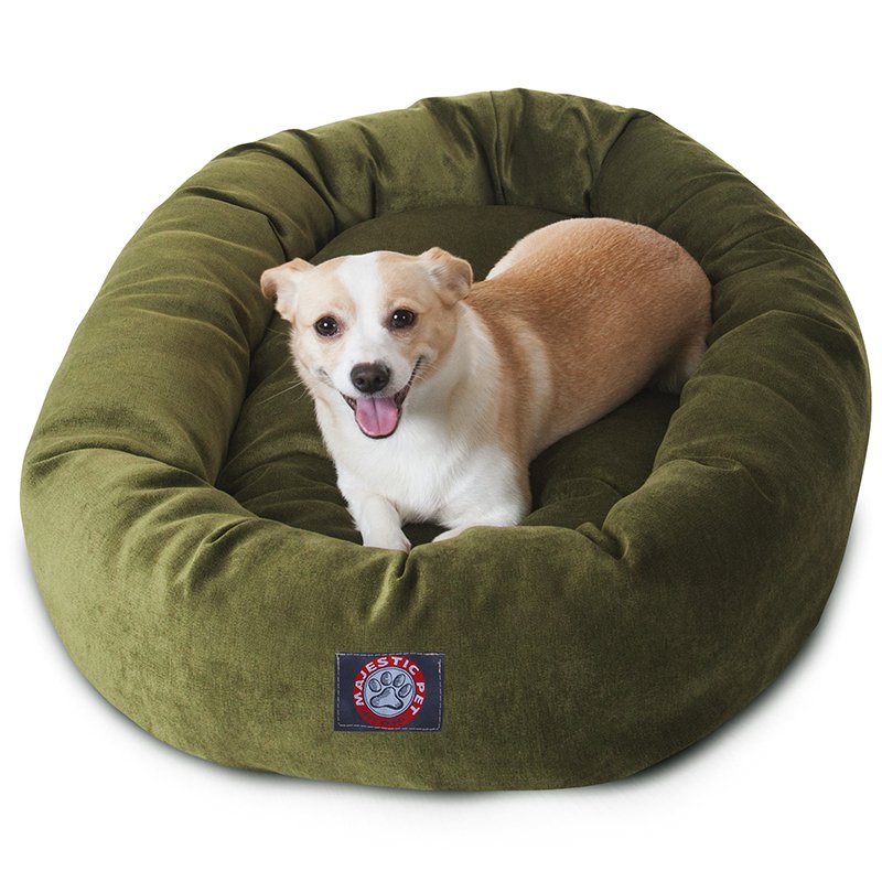 Majestic Pet Products 32-inch Fern Villa Collection Micro-Velvet Bagel Bed