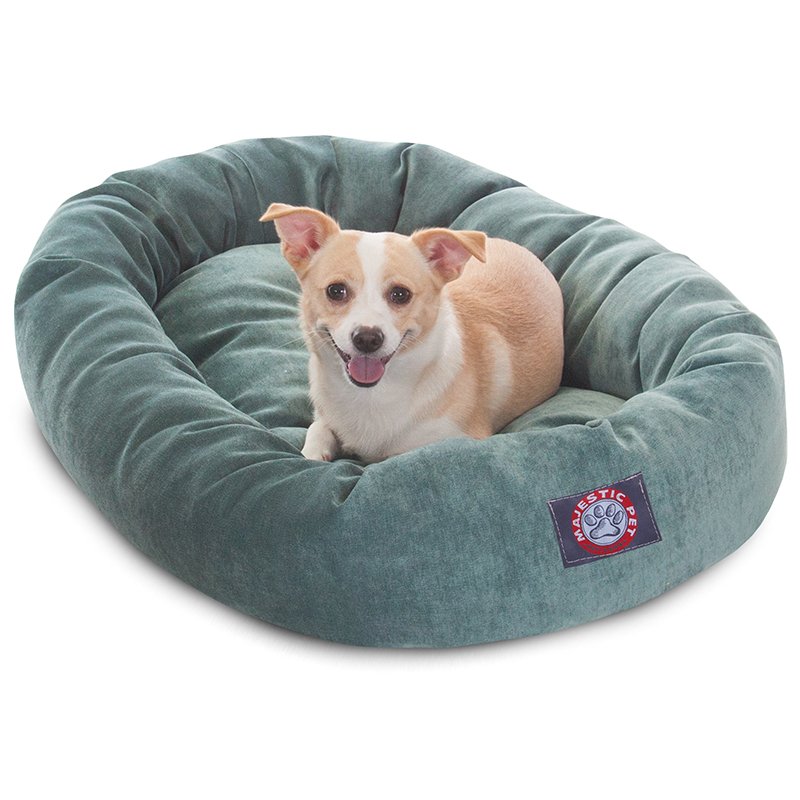 Majestic Pet Products 32-inch Azure Villa Collection Micro-Velvet Bagel Bed