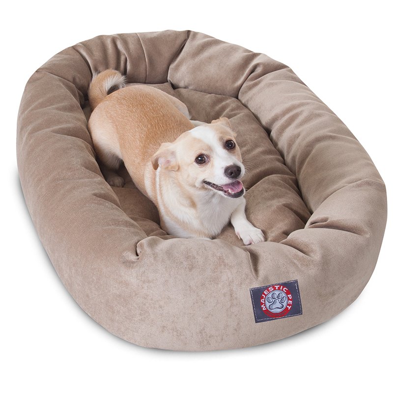 Majestic Pet Products 32-inch Pearl Villa Collection Micro-Velvet Bagel Bed