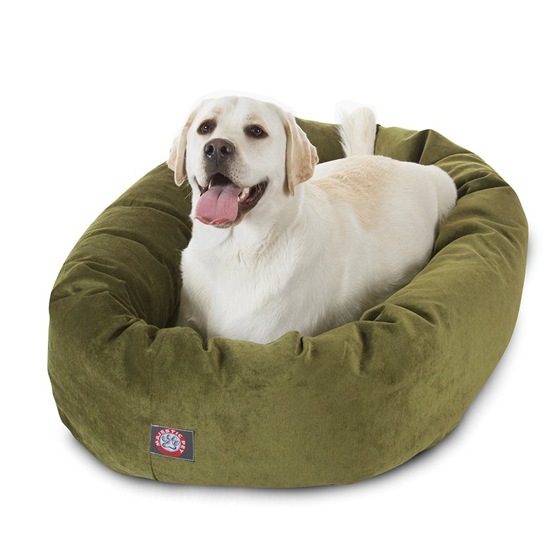 Majestic Pet Products 40-inch Fern Villa Collection Micro-Velvet Bagel Bed