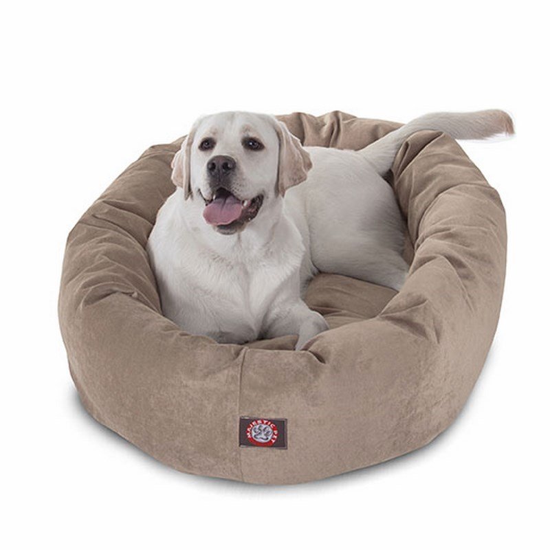 Majestic Pet Products 40-inch Pearl Villa Collection Micro-Velvet Bagel Bed