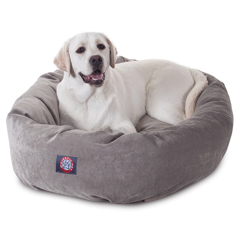 Majestic Pet Products 40-inch Vintage Villa Collection Micro-Velvet Bagel Bed