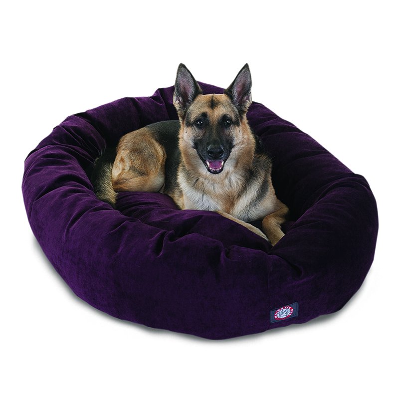 Majestic Pet Products 52-inch Aubergine Villa Collection Micro-Velvet Bagel Bed