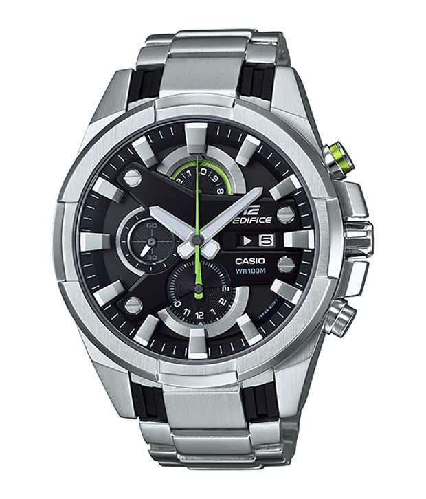 Men Watch Casio Edifice EFR-540D-1AV Chronograph Stainless Steel 46mm Dial Black