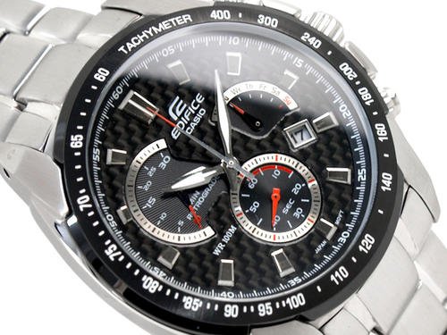 Casio Edifice EF-521D-1A Chronograph Stainless Steel Quartz Color Black 45mm