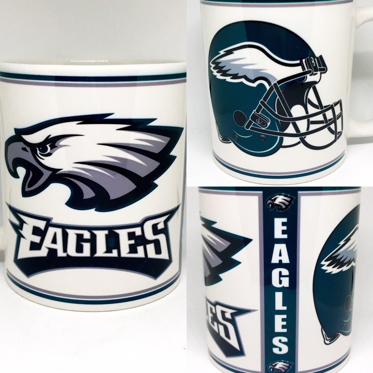 Philadelphia Eagles Custom Coffee Mug Personalized w/ Name Logo Helmets 11 oz