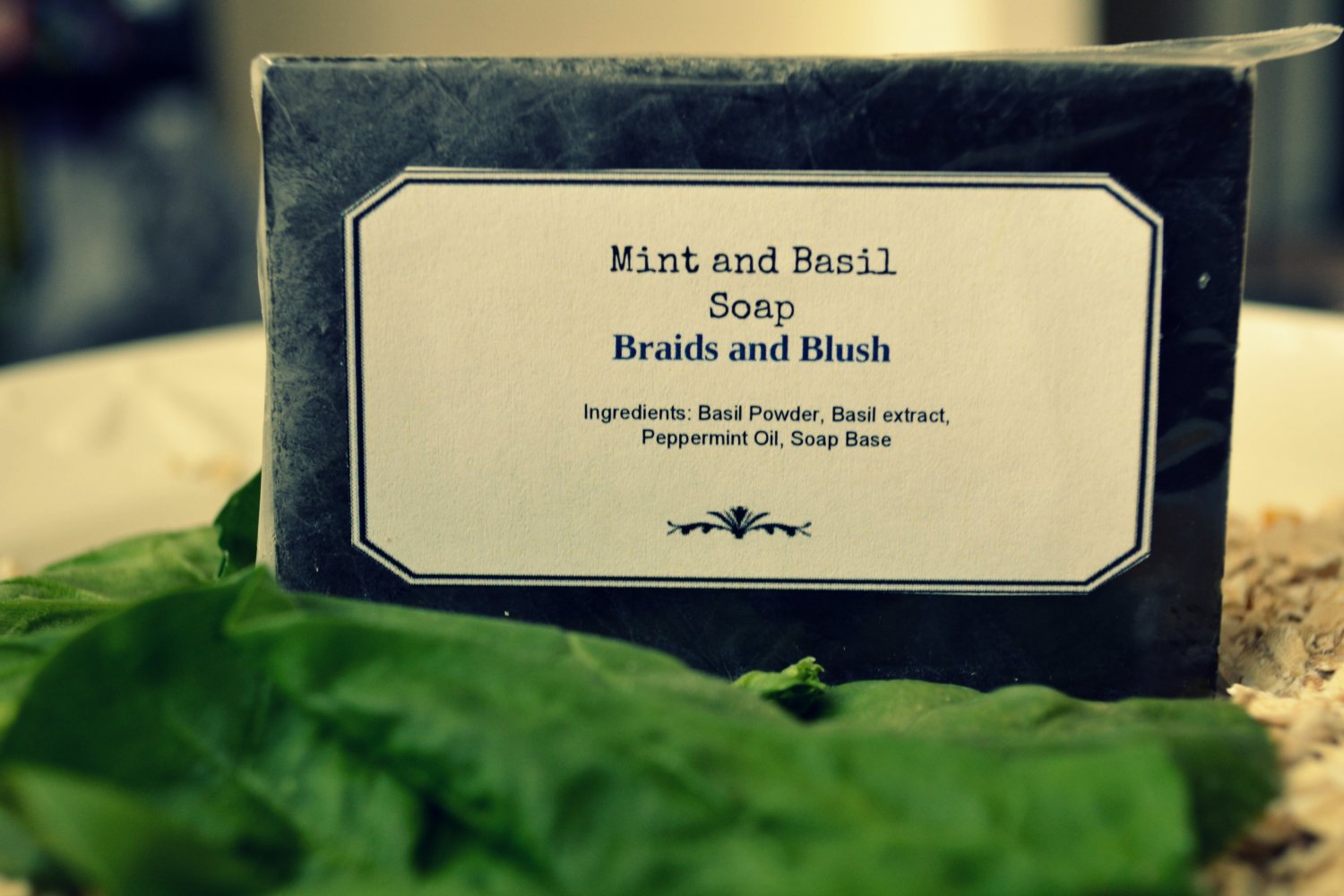 Refreshing Antibacterial Mint and Basil Soap/Refreshing/Healing/Natural/AntiBacterial/Soothing