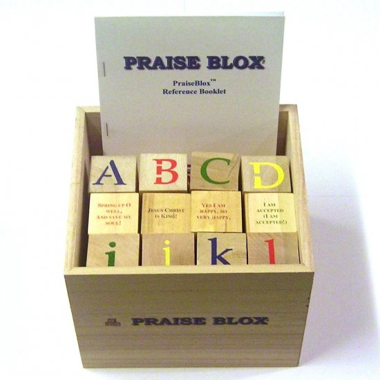 PraiseBlox - 36 Wooden Alphabet Blocks - 23 Christian Praise Songs