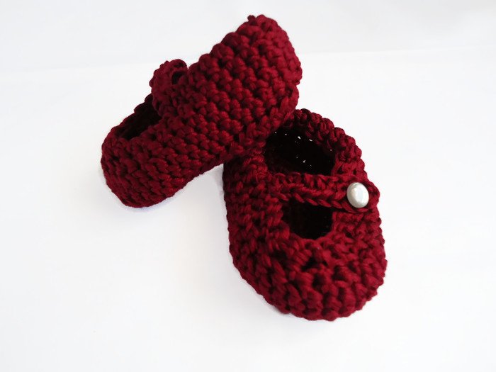Bordeaux baby crochet booties, baby girl booties, size 0-3 months, different colors