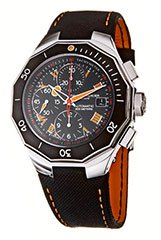 Baume and Mercier MOAO8797 Mens Watch Stainless Steel Riviera Automatic Black Dial Leather Strap