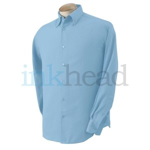 Cubavera Silk Shirt, Blue, Medium