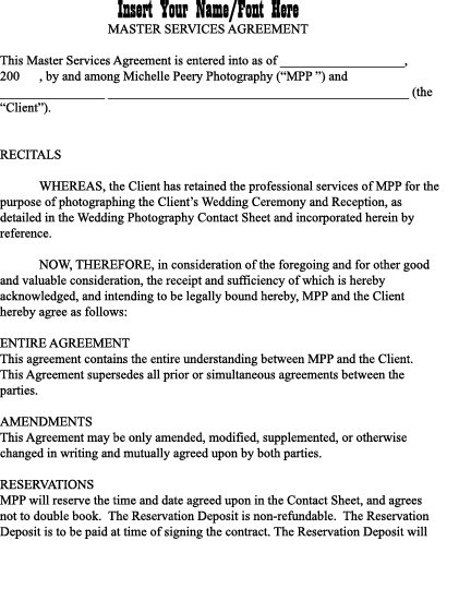 Wedding Contract