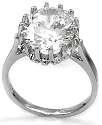 Oval Solitaire 4 ct CZ Sterling Silver Engagement Ring