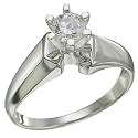 Genuine Diamond 1/3 ct 18 kt White Gold Engagement Ring