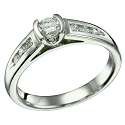 Genuine Diamond 1/2 ct tw 14 kt White Gold Engagement Ring