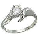 Genuine Diamond 1/2 ct 18 kt White Gold Engagement Ring Solitaire