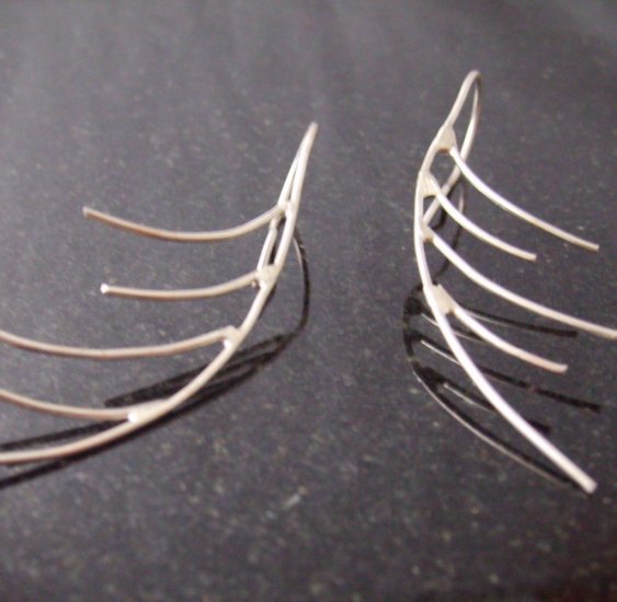 sterling silver feather earrings