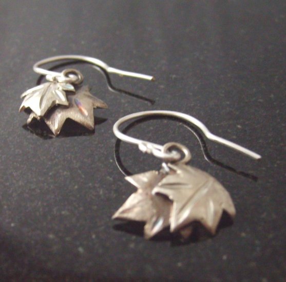 leaves of October sterling silver earrings
