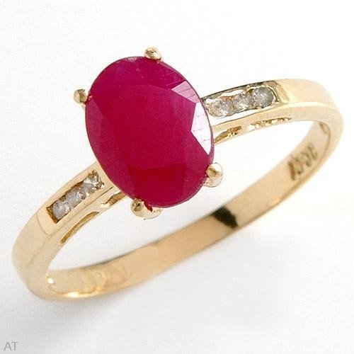 Colorful Brand New 1.46 ctw NATURAL RUBY and GENUINE DIAMONDS Solid Yellow Gold Ring FREE Shipping