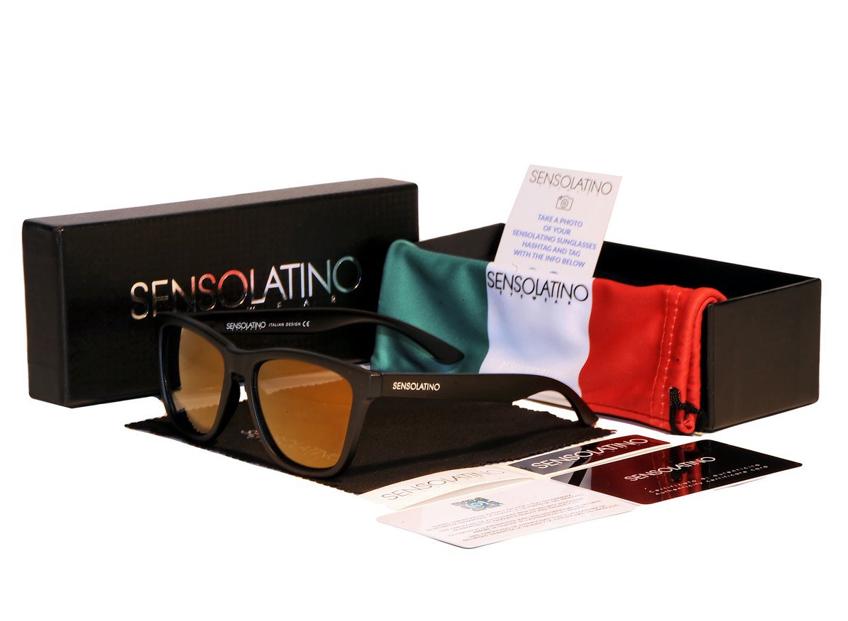 Sensolatino Italian Polarized Sunglasses Viareggio Luxury Gold