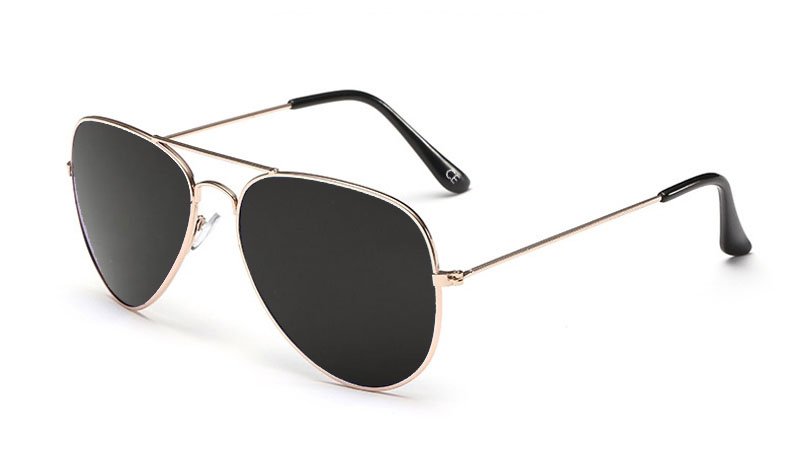 Sensolatino Italian Polarized Sunglasses Aviator Aviano Gold L Black