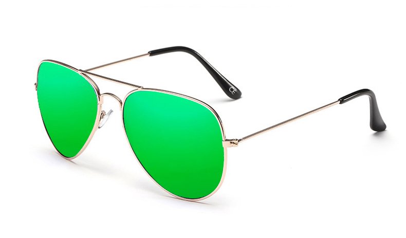 Sensolatino Italian Polarized Sunglasses Aviator Aviano Gold S Green