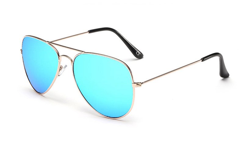 Sensolatino Italian Polarized Sunglasses Aviator Aviano Gold S Ice Blue