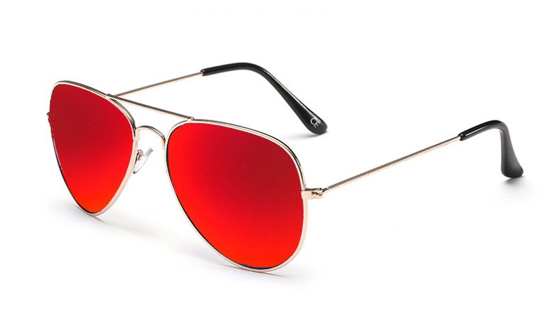 Sensolatino Italian Polarized Sunglasses Aviator Aviano Gold S Red