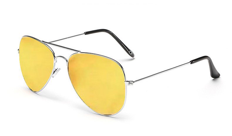 Sensolatino Italian Polarized Sunglasses Aviator Aviano Silver S Gold