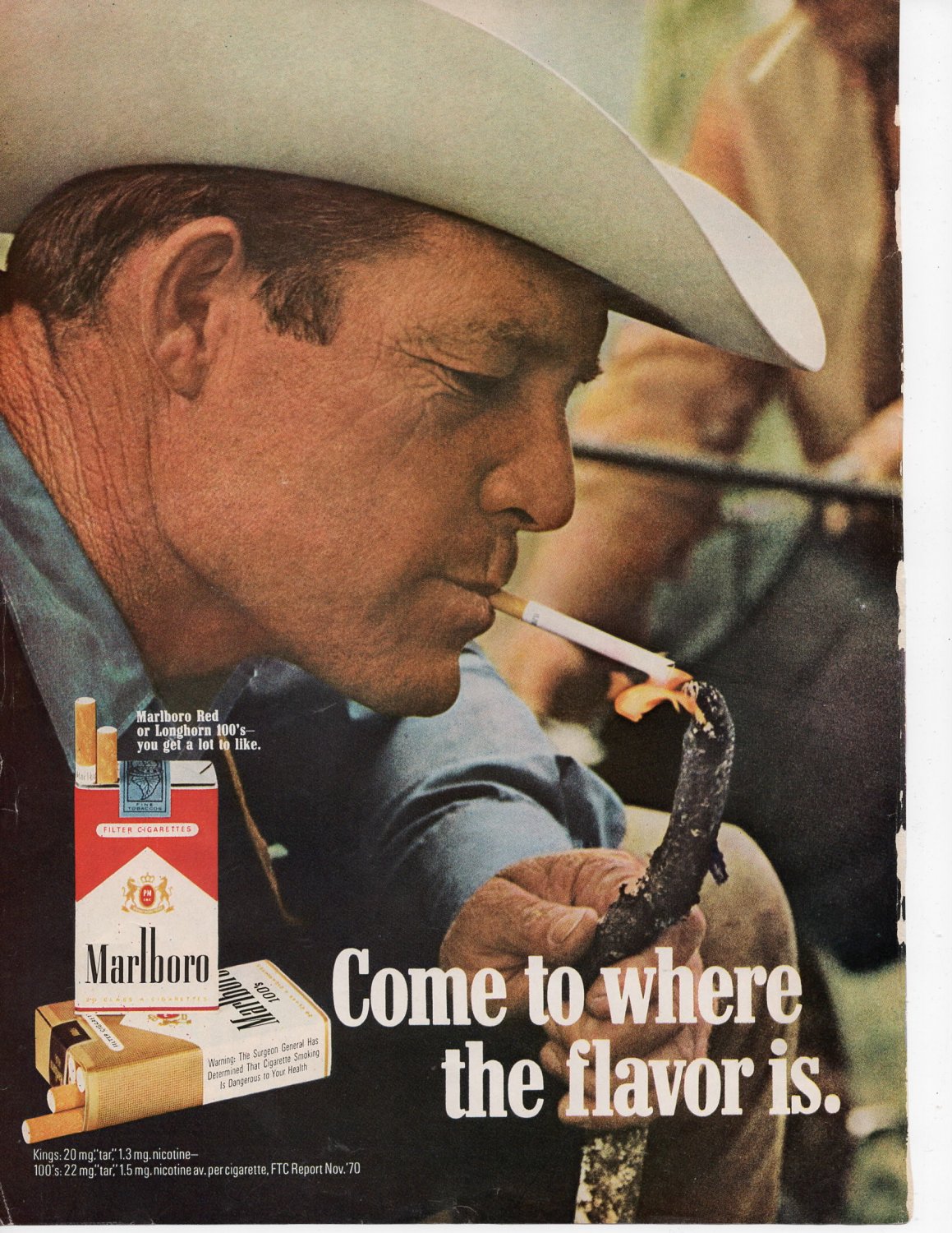 Marlboro Cigarettes Vintage Magazine Print Ad October 1971