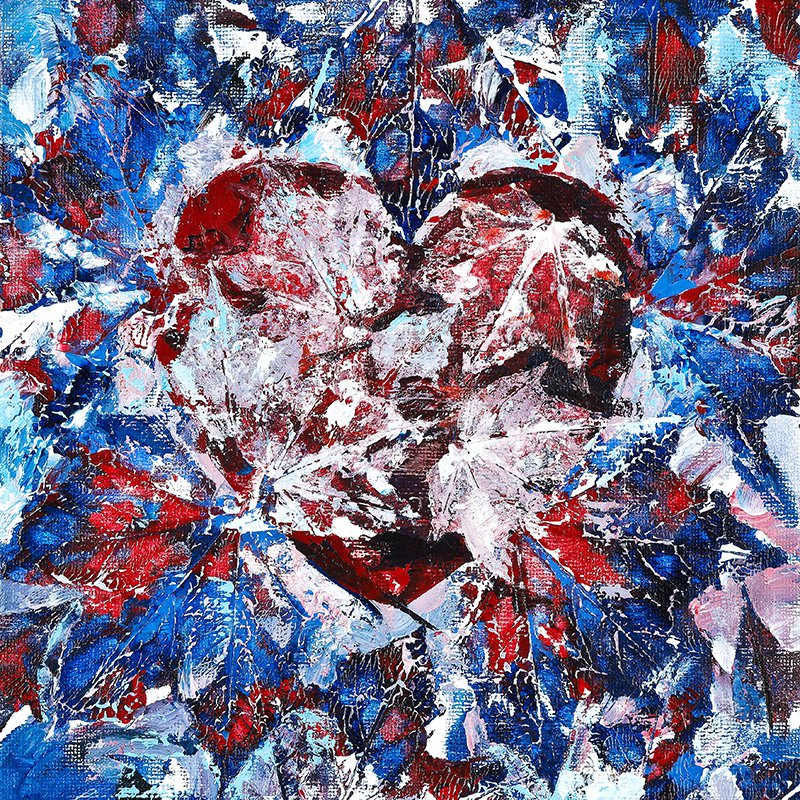 Modern original wall art acrylic painting valentine everlasting love heart-new