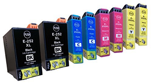 8 Pack Epson 252XL ink, WF-3620, WF-3640, WF-7110, WF-7610, WF-7620