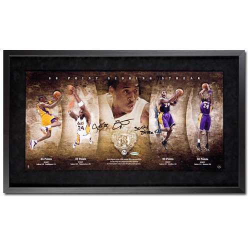 Los Angeles Lakers Kobe Bryant Autographed 50 Point Scoring Streak Photo Collage