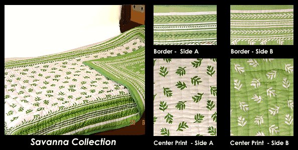 King Queen Savana Collection 100% Cotton Comforter Bedspread Quilt