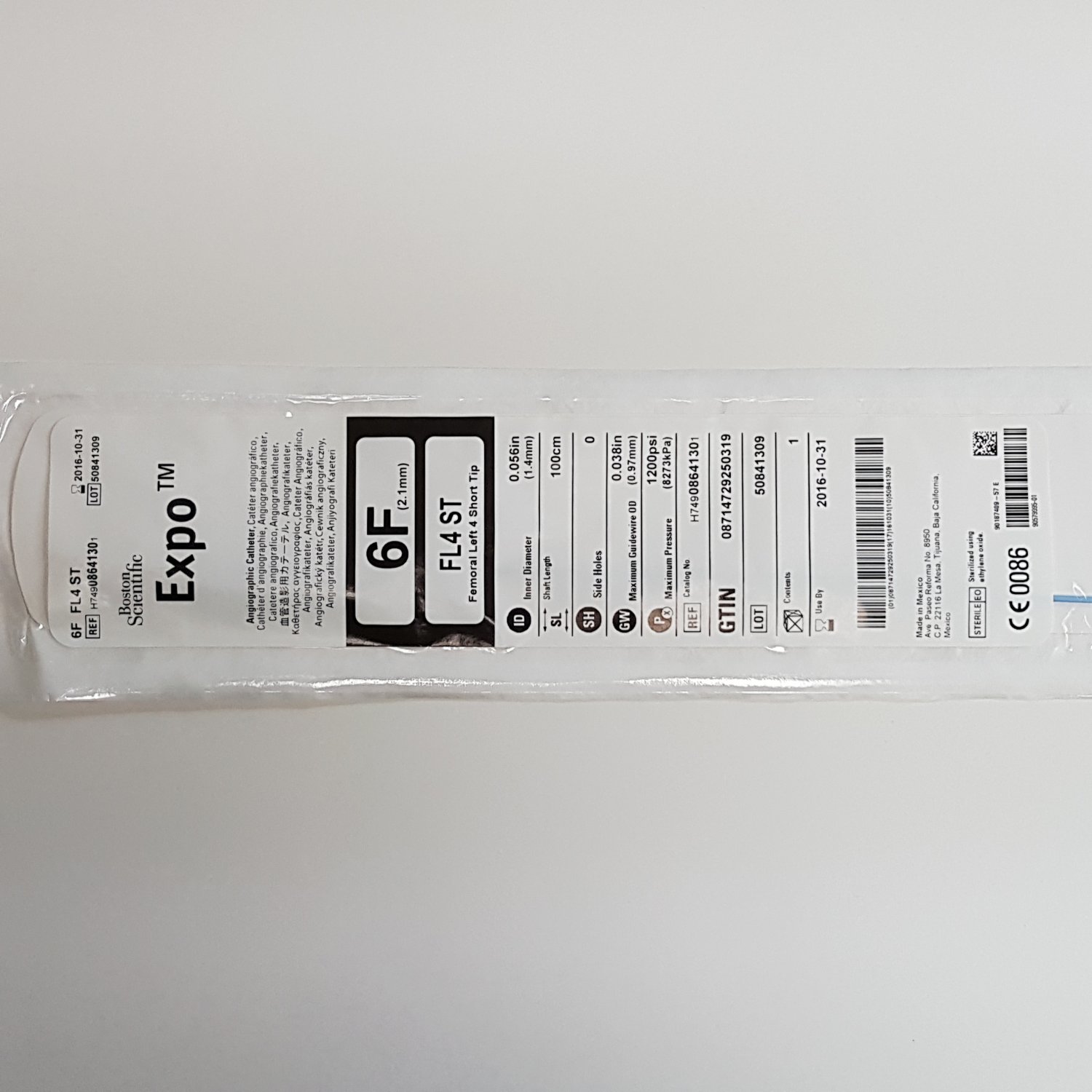 Boston Scientific Expo 6F FL4ST Angiographic Catheter