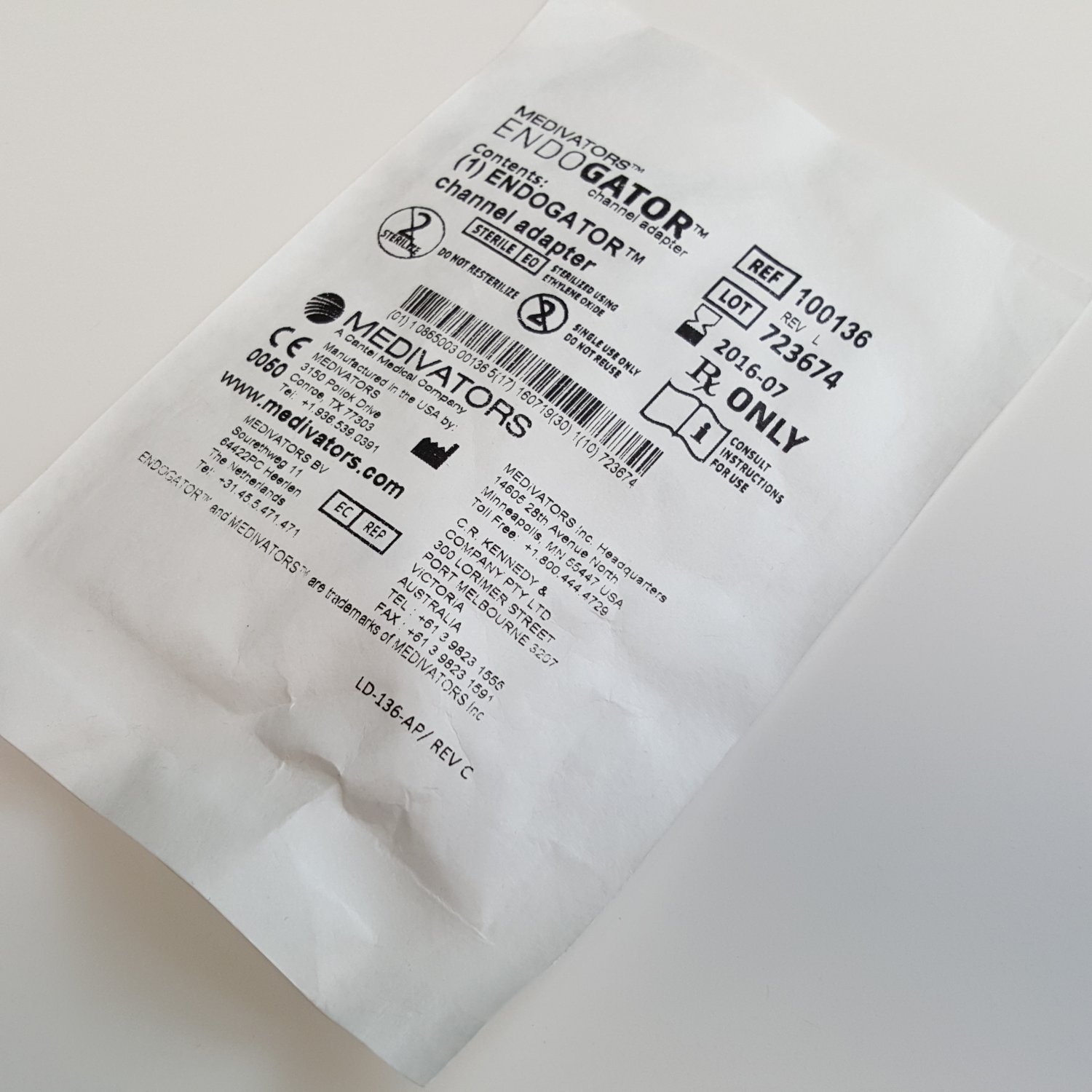 Medivators Endogator 100136 Channel Adapter