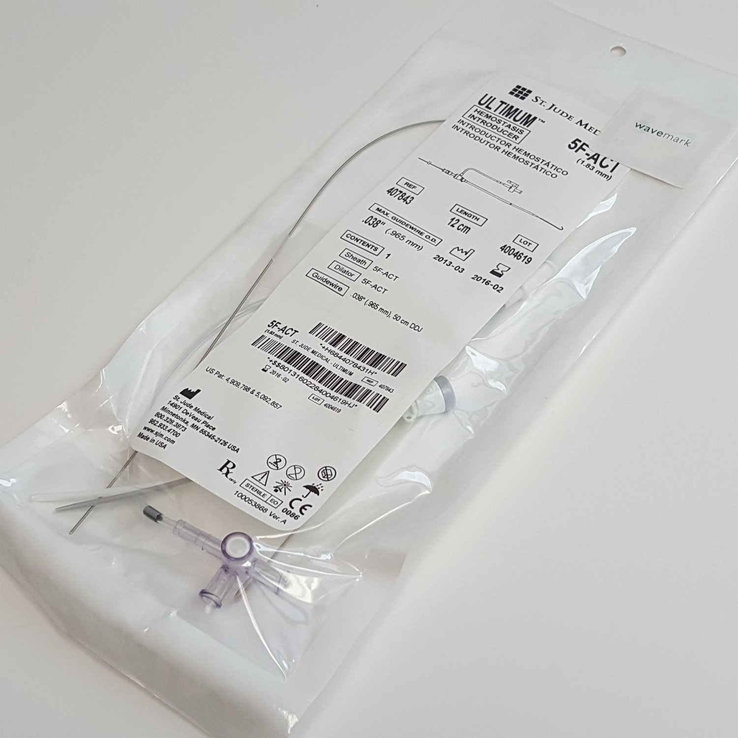 St. Jude Medical Ultimum Hemostasis Introducer 5F-ACT
